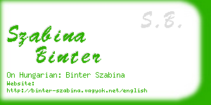 szabina binter business card